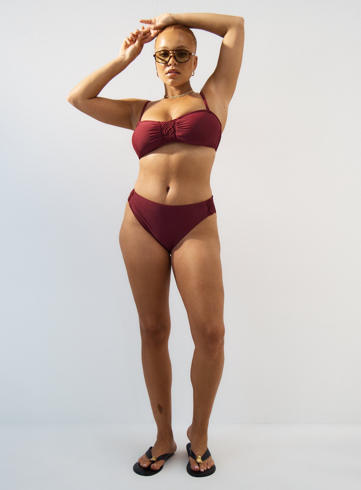 Berry Red Macrame Bandeau Bikini Top 20 - Image 3 thumbnail